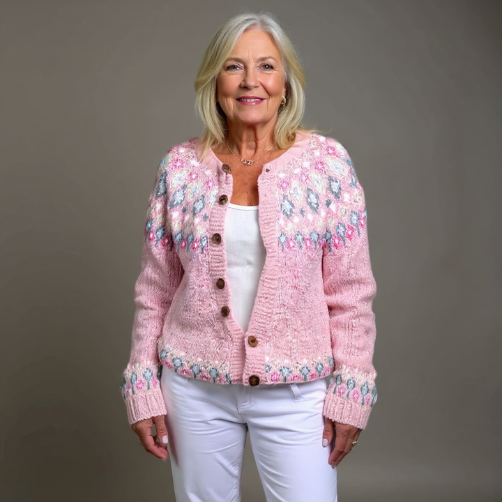 Saela & Co - Cozy Pink Wool Cardigan